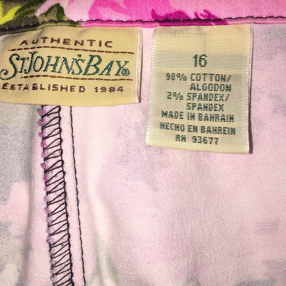 St. John's Bay Pink Floral Ankle Pants - Picture 8 of 8